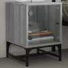  szürke sonoma színű éjjeliszekrény üvegajtóval 35 x 37 x 50 cm
