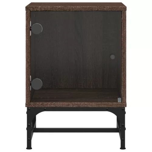  barna tölgy színű éjjeliszekrény üvegajtóval 35 x 37 x 50 cm