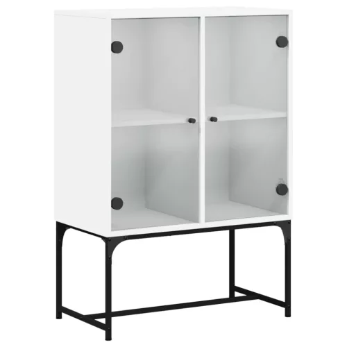  fehér kisszekrény üvegajtókkal 69x37x100 cm