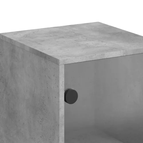  betonszürke magasszekrény üvegajtókkal 35 x 37 x 120 cm