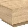  sonoma tölgy színű dohányzóasztal LED-lámpákkal 55 x 55 x 31 cm