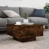  füstös tölgy színű dohányzóasztal LED-lámpákkal 55 x 55 x 31 cm