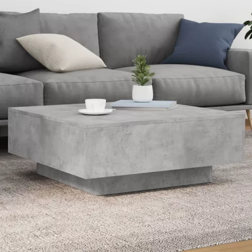  betonszürke szerelt fa dohányzóasztal 80 x 80 x 31 cm