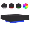  fekete dohányzóasztal LED-lámpákkal 100 x 100 x 31 cm