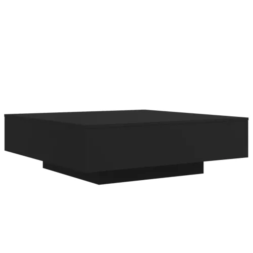  fekete dohányzóasztal LED-lámpákkal 100 x 100 x 31 cm