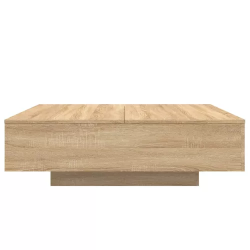  sonoma tölgy színű dohányzóasztal LED-lámpákkal 100x100x31 cm