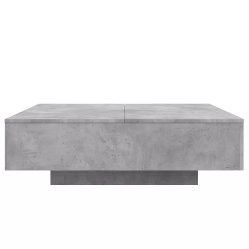  betonszürke dohányzóasztal LED-lámpákkal 100 x 100 x 31 cm