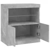  betonszürke tálalószekrény LED-világítással 60,5 x 37 x 67 cm
