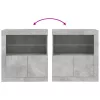  betonszürke tálalószekrény LED-világítással 60,5 x 37 x 67 cm