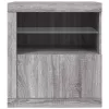  szürke sonoma színű tálalószekrény LED-ekkel 60,5 x 37 x 67 cm
