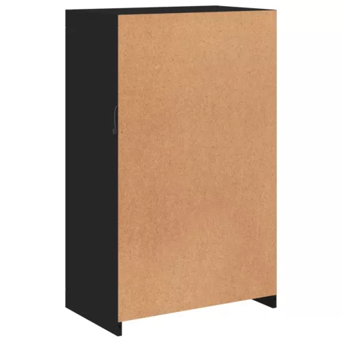  fekete szerelt fa tálalószekrény LED-világítással