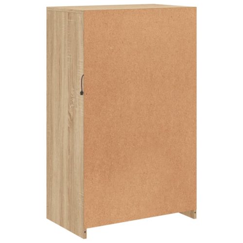  sonoma tölgy színű szerelt fa tálalószekrény LED-világítással