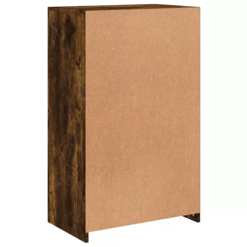  füstös tölgy színű szerelt fa tálalószekrény LED-világítással