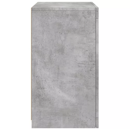  2 db betonszürke szerelt fa kisszekrény LED-del