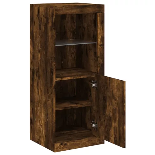  füstös tölgy színű tálalószekrény LED-ekkel 41 x 37 x 100 cm