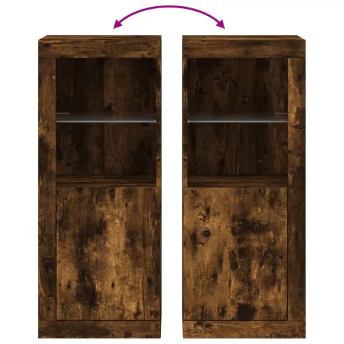  füstös tölgy színű tálalószekrény LED-ekkel 41 x 37 x 100 cm