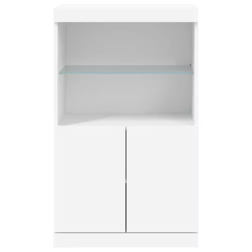  fehér tálalószekrény LED-világítással 60,5 x 37 x 100 cm