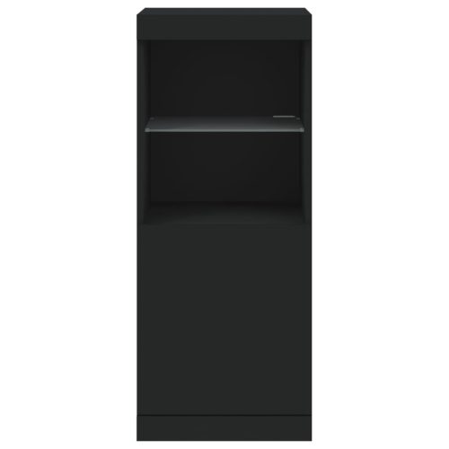  fekete tálalószekrény LED-világítással 41 x 37 x 100 cm