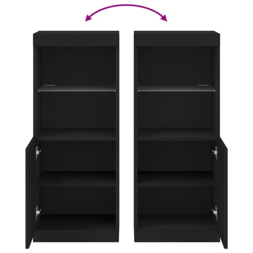  fekete tálalószekrény LED-világítással 41 x 37 x 100 cm