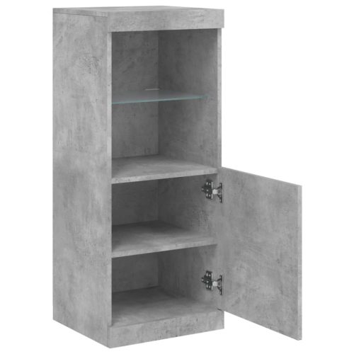  betonszürke tálalószekrény LED-világítással 41 x 37 x 100 cm