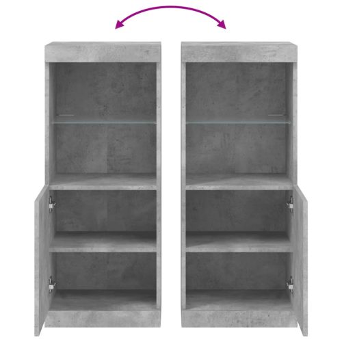  betonszürke tálalószekrény LED-világítással 41 x 37 x 100 cm