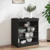  fekete tálalószekrény LED-világítással 60,5 x 37 x 67 cm