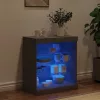  fekete tálalószekrény LED-világítással 60,5 x 37 x 67 cm