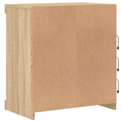  sonoma tölgy színű tálalószekrény LED-világítással 60,5x37x67cm