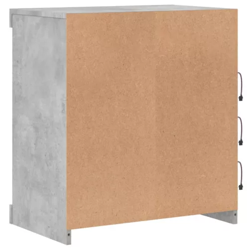  betonszürke tálalószekrény LED-világítással 60,5 x 37 x 67 cm