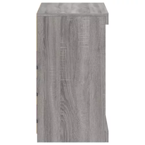  szürke sonoma színű tálalószekrény LED-ekkel 60,5 x 37 x 67 cm