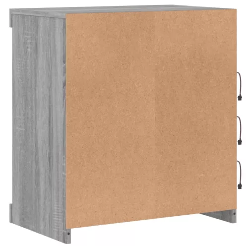  szürke sonoma színű tálalószekrény LED-ekkel 60,5 x 37 x 67 cm