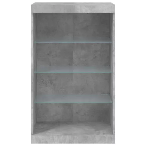  betonszürke tálalószekrény LED-világítással 60,5 x 37 x 100 cm