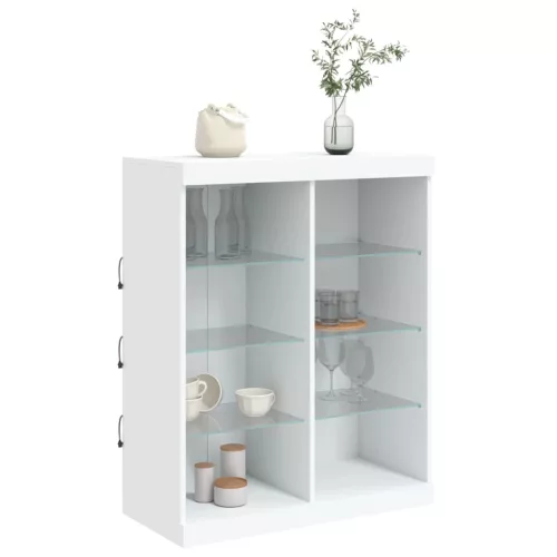  fehér tálalószekrény LED-világítással 81 x 37 x 100 cm