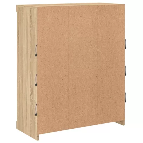  sonoma tölgy színű tálalószekrény LED-ekkel 81 x 37 x 100 cm