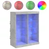 betonszürke tálalószekrény LED-világítással 81 x 37 x 100 cm