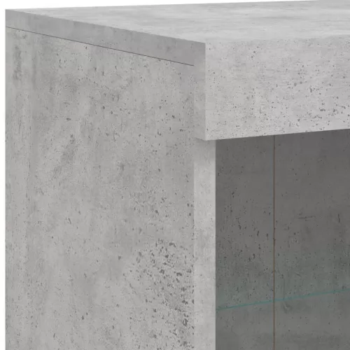  betonszürke tálalószekrény LED-világítással 81 x 37 x 100 cm