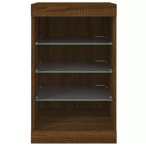  barna tölgy színű tálalószekrény LED-ekkel 41 x 37 x 67 cm