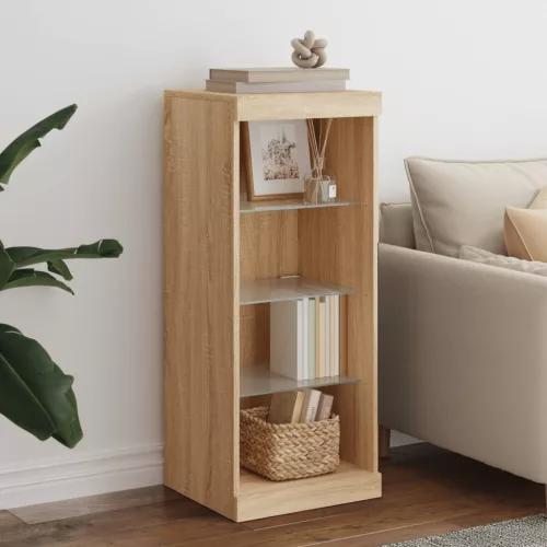  sonoma tölgy színű tálalószekrény LED-ekkel 41 x 37 x 100 cm