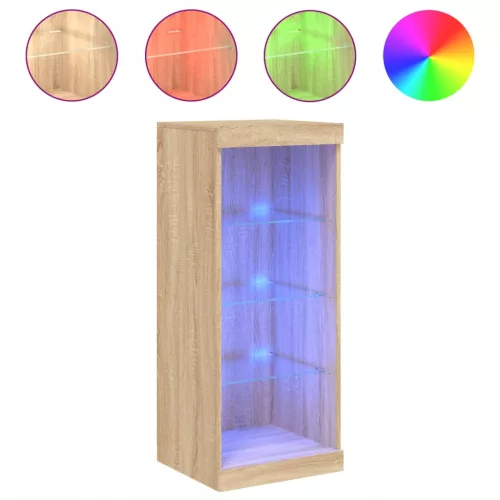  sonoma tölgy színű tálalószekrény LED-ekkel 41 x 37 x 100 cm