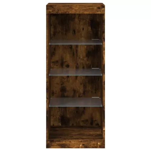  füstös tölgy színű tálalószekrény LED-ekkel 41 x 37 x 100 cm