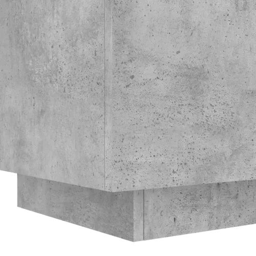  betonszürke szerelt fa éjjeliszekrény LED-fényekkel