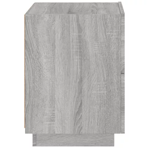  szürke sonoma színű szerelt fa éjjeliszekrény LED-fényekkel