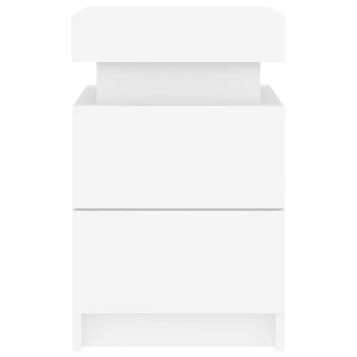  2 db fehér éjjeliszekrény LED-világítással 35 x 39 x 55 cm