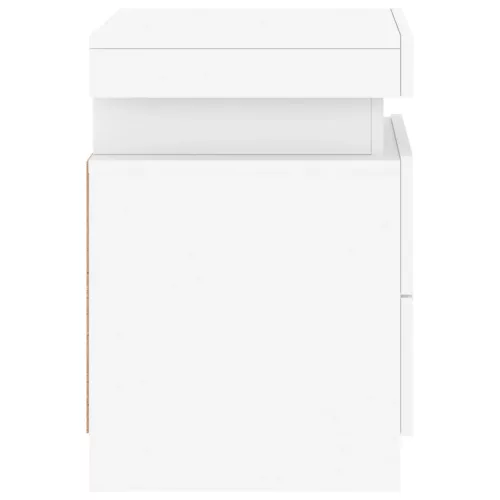  2 db fehér éjjeliszekrény LED-világítással 35 x 39 x 55 cm