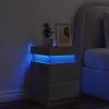  betonszürke éjjeliszekrény LED-világítással 35 x 39 x 55 cm