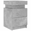  betonszürke éjjeliszekrény LED-világítással 35 x 39 x 55 cm