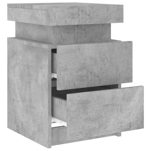  betonszürke éjjeliszekrény LED-világítással 35 x 39 x 55 cm