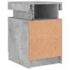  betonszürke éjjeliszekrény LED-világítással 35 x 39 x 55 cm