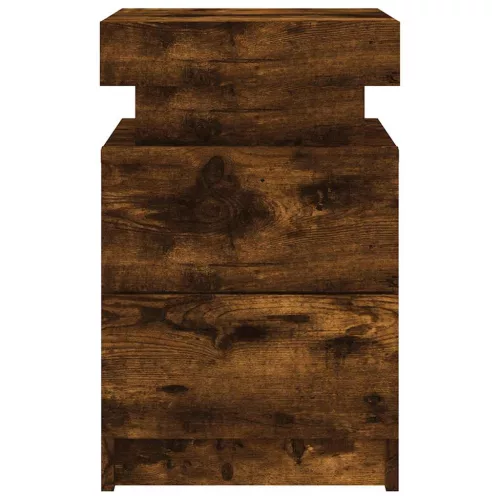  füstös tölgy színű éjjeliszekrény LED-világítással 35x39x55 cm