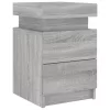  2 db szürke sonoma színű éjjeliszekrény LED-ekkel 35x39x55 cm